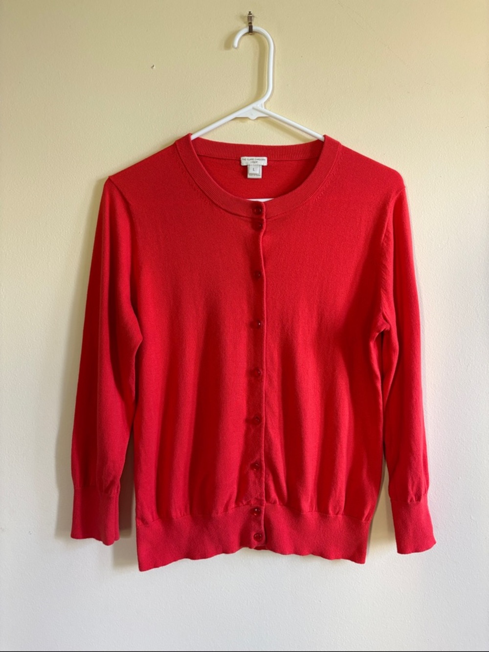 J. Crew Red Classic Crewneck Cardigan